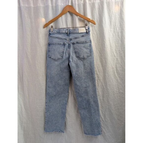 Express straight ankle high rise women's sz 4 regular stonewashed distressed K1 - Picture 4 of 14